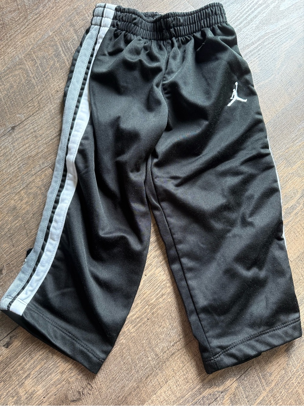 Jordan Black Joggers with Gray and White Side Stripe for Kids